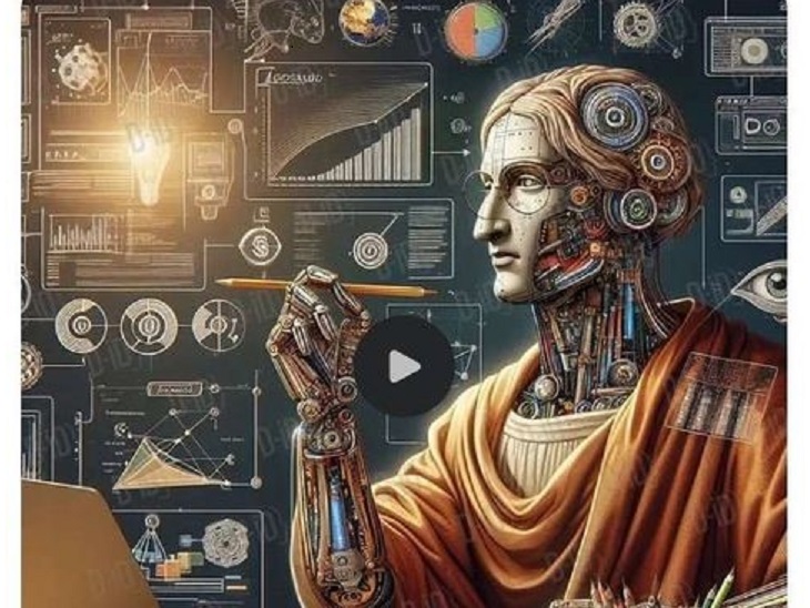 AI generált robotszerű görög gondolkodó