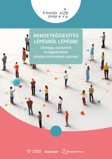Nemzetköziesítés lépésről lépésre kiadvány borítóképe digitális illusztrációval